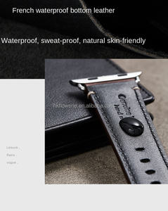 Horween สายนาฬิกาหนังแท้หรูหราสีส้มอ่อนระบายอากาศได้ดีขนาด18มม. 22มม. 24มม. 45มม. และ49มม. สำหรับนาฬิกาอัจฉริยะ - Product Image 2