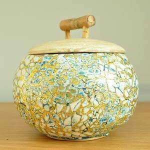 Luxury design biodegradable spun <b>bamboo</b> boxes best quality <b>container</b> storage jars with lid - Product Image 4