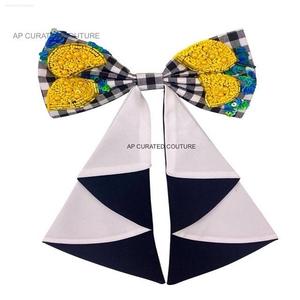 Verano tendencia indio hecho a mano con cuentas lentejuelas lazo para el cabello moda cocodrilo cola arco nueva colección pinzas para el cabello hechas a mano - Product Image 3