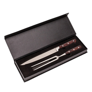 Juego de cuchillos y tenedor para tallar, juego de cuchillos para barbacoa con mango de madera, 2 uds. - Product Image 1