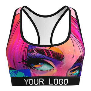 Conjunto de Sujetador deportivo personalizado de alta calidad para mujer, ligero, transpirable, ecológico, Spandex/poliéster, lo último en tiras altas - Product Image 2