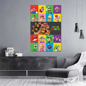 Affiche sur toile de style moderne Nintendo Super Mario avec personnages - Product Image 4