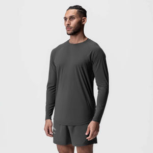 Camiseta transpirable de manga larga para hombre de alta calidad, perfecta para correr, gimnasio y deportes, tela transpirable que absorbe la humedad personalizada - Product Image 1