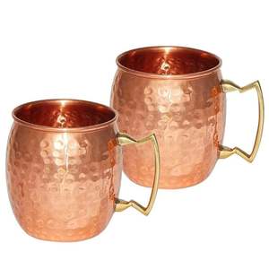 Vaso de cobre puro hecho a mano, taza tradicional india Ayurvédica para impulsar la salud, elegante decoración para el hogar de Meta - Product Image 1