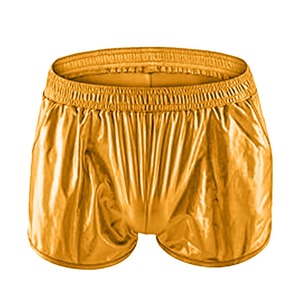 Ropa interior sexy para hombre, novedad de 2025, pantalones cortos de cuero brillante, pantalones cortos de playa brillantes de tres colores con cintura elástica informal para hombre, pantalones cortos de gimnasio - Product Image 4