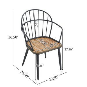 Drats <b>Dining</b> <b>Chairs</b> Set of 2 Accent Birch Finish, Bucket Backrest, Metal Frame for Kitchen & <b>Dining</b>. - Product Image 4