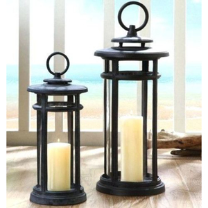 Lot de 2 lanternes en métal et en verre de différentes tailles pour les fêtes d'anniversaire de mariage en Inde - Product Image 5