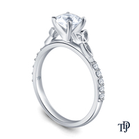 Bague en diamant vintage personnalisable en platine (naturel) nœud d'amour avec accents latéraux et diamant central (naturel) OEM