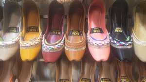 Handcrafted Ladies Khussa Shoes Traditional Indian <b>Punjabi</b> <b>Jutti</b> Beaded Flat Leather Lined Khussa for Pakistani Women - Product Image 5