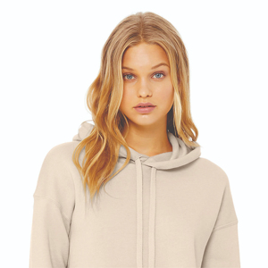 Sudadera con capucha corta Clásica de Invierno con cremallera completa para mujer 55% algodón 45% Spandex de gran tamaño recortada estilo hombro caído impreso océano - Product Image 4