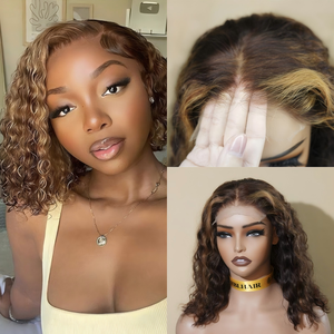 วิกผมบ๊อบมนุษย์ #4/27สี100% บ๊อบวิกผมหนึ่งส่วน5X5 4*4การปิด10 12นิ้วสำหรับช่างทำผม - Product Image 1