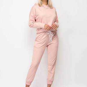 Venta al por mayor sudadera y pantalones de cuello redondo de gran tamaño WomenChándal 100% algodón HeavyFleece 350Gsm Mejor Material - Product Image 1