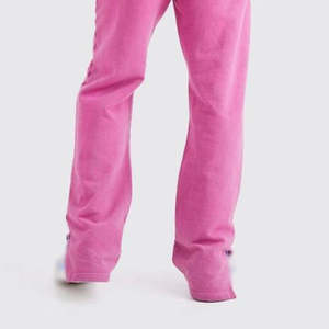 OEM Vêtements d'hiver Pantalons de survêtement surdimensionnés pour hommes Haute qualité Couleur rose unie Tissu éponge français Pantalon lourd GSM Street Style pour hommes - Product Image 4