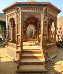 Gazebo de pabellón exterior de madera de teca tallada a mano de calidad superior para hoteles, resorts, villas, restaurantes, fiestas de boda y jardín - Product Image 1