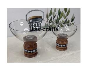 Iron <b>Wire</b> Silver Color Serving Bowl With Glass <b>Cover</b> Handmade Round Shape Chocolate Dessert Bowl For Home Usage - Product Image 6