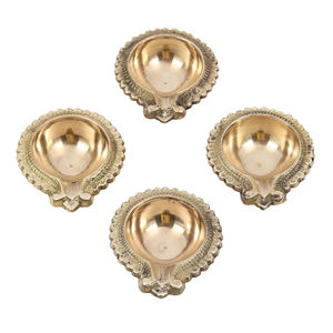 Brass Diya for Puja <b>Oil</b> <b>Lamp</b> Lotus Shape - Deepak for Pooja Diwali Decoration Items Kuber Diya for Daily Puja & Festival Time Fo - Product Image 3
