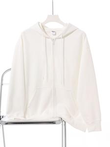 Sweat à capuche zippé en coton épais 2026 pour homme, avec logo personnalisé en laine de renard argenté, impression numérique, confortable pour l'hiver - Product Image 2