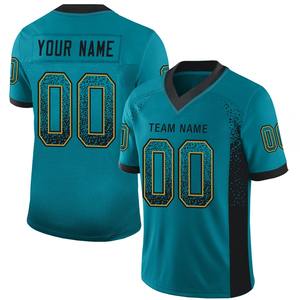 Ropa de fútbol americano con cuello en V transpirable de malla de sublimación completa personalizada para adultos Nombre del equipo personalizado Número Verano Corto - Product Image 4