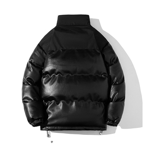 Veste matelassée à col montant en toile d'hiver personnalisable pour homme, chaude, coupe-vent, pour l'extérieur - Product Image 3