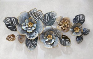 Nouvelle vente chaude fleur décoration murale Floral métal mur art moderne décoration murale pour salon chambre hôtel bureau cadeau de mariage - Product Image 2