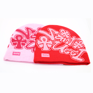 Bonnet d'hiver unisexe chaud 100% laine acrylique vierge en tricot de couleur unie broderie 3D personnalisée impression en relief de logo - Product Image 6