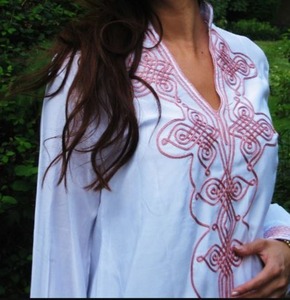 Top de túnica de verano bordado elegante para mujer, nueva colección de tendencias, blusas cortas informales de cuello alto, mangas completas digitales - Product Image 2