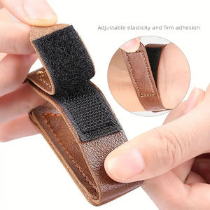 Gant de protection pour tir à l'arc à deux doigts, en cuir, pour arcs traditionnels et arcs à cheval, sangle de poignet réglable - Product Image 2