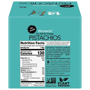 Wonderful Pistachios No Shells, Sea Salt & Vinegar <b>Nuts</b>, 0.75 Ounce Bags (Pack of 14) - Product Image 2