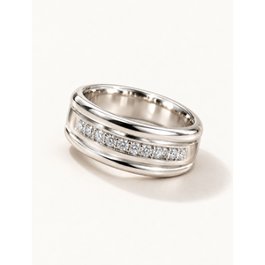 Rose Gold Plated Princess Cut CZ Eternity Band <b>Ring</b> - Product Image 1