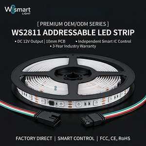Tira de Luces LED RGB Direccionables WS2811 de 12V CC, 5050 SMD, con Control por Voz y Aplicación Inteligente Wi-Fi para Clubes - Product Image 2