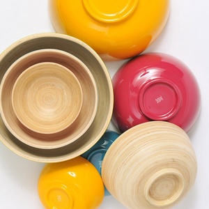 Cuenco de bambú natural ecológico, utensilios de cocina hechos a mano, artesanías de bambú enrolladas de Vietnam - Product Image 5