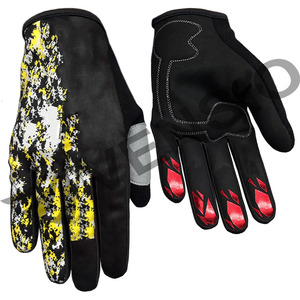 Guantes de carreras de cuero de dedo completo de alta calidad unisex transpirables a prueba de viento con patrón impreso para deportes de Motocross y ciclismo - Product Image 6