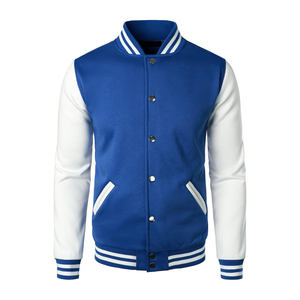 Chaquetas de invierno universitarias de talla grande para hombre, venta al por mayor, chaqueta de invierno de béisbol con letras lisas y logotipo personalizado en blanco para hombre - Product Image 4