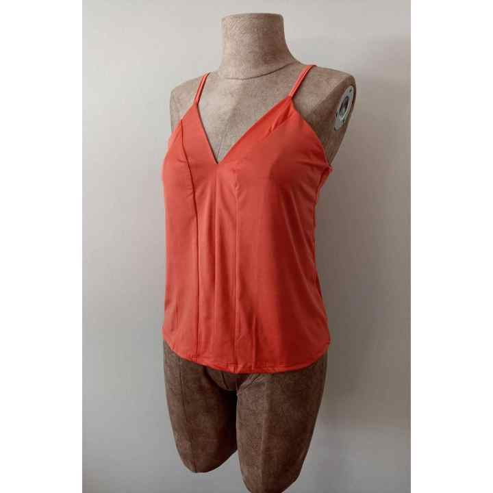 Strappy V-Neck Sandy Blouse Mink