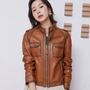 Vestes en cuir pour femmes, manteaux personnalisables pour filles, vestes en cuir véritable en gros, vêtements de mode, coupe ajustée, manches longues - Product Image 5