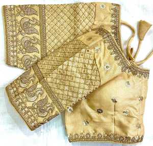 Modern Blouse Has Jari ,thread ,badla and Sequance Work <b>Material</b> Heavy Cobra Silk Blouse Has Froent Open Paterrn Design RASHIKA - Product Image 5