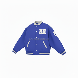 Luxury 420GSM Wool Blend Varsity <b>Jacket</b> <b>Royal</b> <b>Blue</b> Grey Custom Embroidery Logo Classic Unisex Design <b>Women's</b> Varsity <b>Jackets</b> - Product Image 4