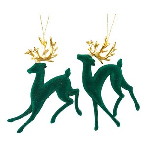 Adorno de Reno acrílico chapado en oro brillante aterciopelado para decoración del árbol del hogar de Año Nuevo de Navidad único al por mayor - Product Image 1