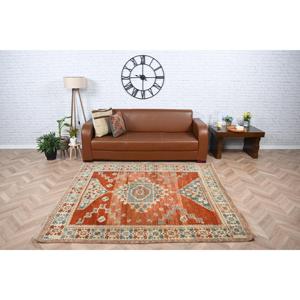 Tapis de 6,1 x 6,46 pieds, tapis turc vintage, tapis en laine rouge - Product Image 2