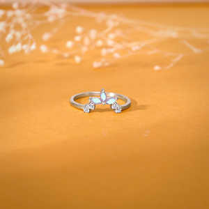 Elegante anillo de plata con hojas, joyería de moda de Plata de Ley 925, banda de diseño de hoja exquisita para mujer, regalo de aniversario de fiesta - Product Image 5