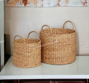 ตะกร้าสานอเนกประสงค์พร้อมหูจับตะกร้าหวายหวายตะกร้าหวายหวายตะกร้าสานสำหรับใส่ของจัดระเบียบ - Product Image 6