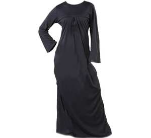 2025 algodón orgánico regular de la mejor calidad, suministro ODM, vestido Abaya de cuello redondo de bambú resistente a los rayos UV, ropa informal - Product Image 1
