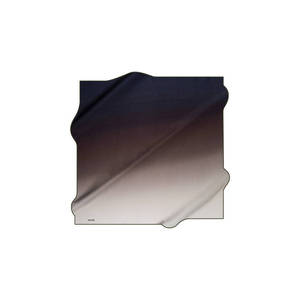 Navy Blue Beige Silk Crepe Satin Gradient <b>Square</b> <b>Scarf</b> - Product Image 1