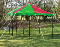 8x8 m² Tente carrée robuste pour reconstitutions médiévales, foire, camping, utilisation en extérieur, toile de coton, poteaux en aluminium, installation facile