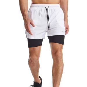 JWJ Pantalones Cortos para Correr 2 en 1 para Hombre, Ropa de Entrenamiento Atlético de Secado Rápido para Gimnasio con Bolsillos Laterales, 90% Poliéster, 10% Spandex, Fitness Short - Product Image 5