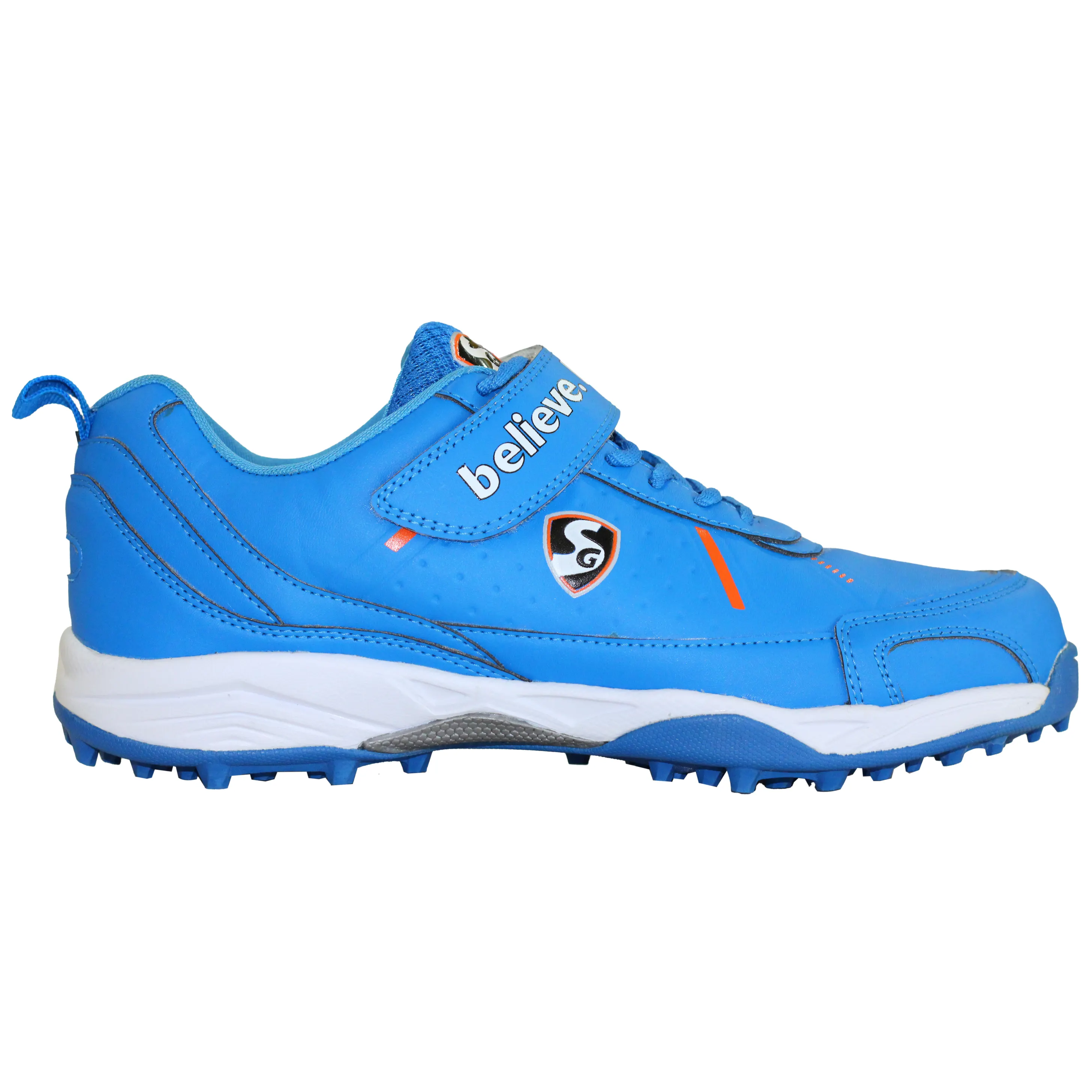 Nouvelle arrivée inde bleu couleur hommes Cricket formation Match chaussures frappeur pointes en caoutchouc OEM ODM chaussures de Cricket personnalisées SG marque