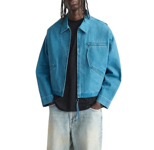 Wholesale Street Wear Custom Designer <b>Vintage</b> <b>Denim</b> Winter <b>Jacket</b> Over Size Custom Cotton Lining Canvas Waxed Work <b>Denim</b> <b>Jacket</b> - Product Image 3
