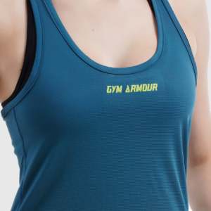 เสื้อกล้ามถักนิตติ้ง Athlete Fit สีเขียวอมฟ้า - Product Image 5