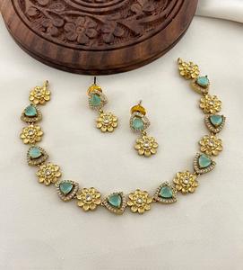 Kundan pearl jewelry Traditional bridal <b>choker</b> Gold-plated pearl set Polki ruby <b>necklace</b> wedding jewelry <b>For</b> <b>Women</b> And Girls - Product Image 5