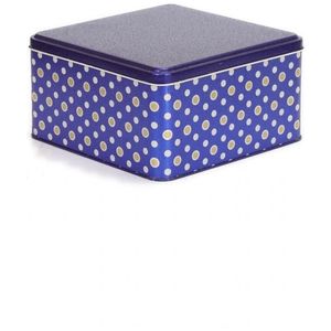 Azul-Durable 198x198x100mm Caja de almacenamiento cuadrada de metal Capacidad de 3.7L con cestas de metal duraderas - Product Image 1